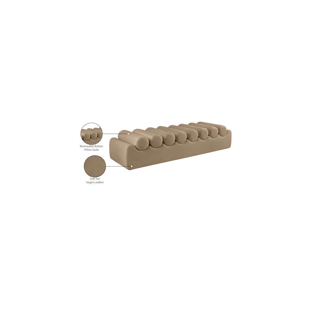 Rumble Tan Vegan Leather Bench