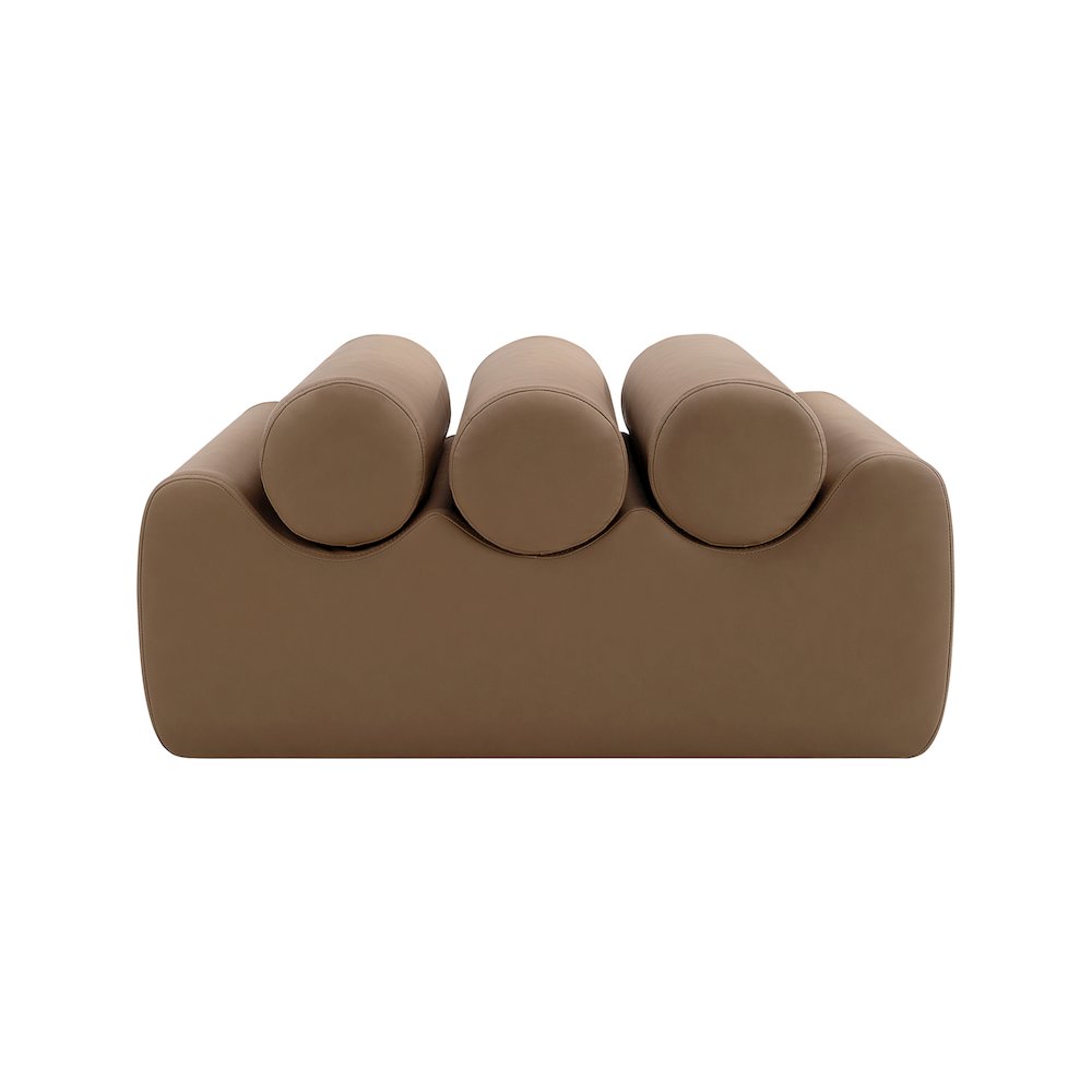 Rumble Brown Vegan Leather Bench