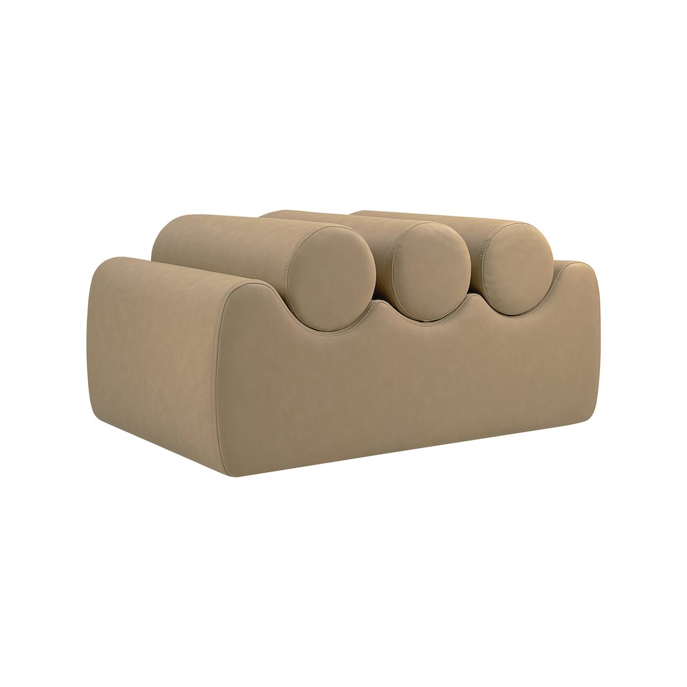 Rumble Tan Vegan Leather Bench
