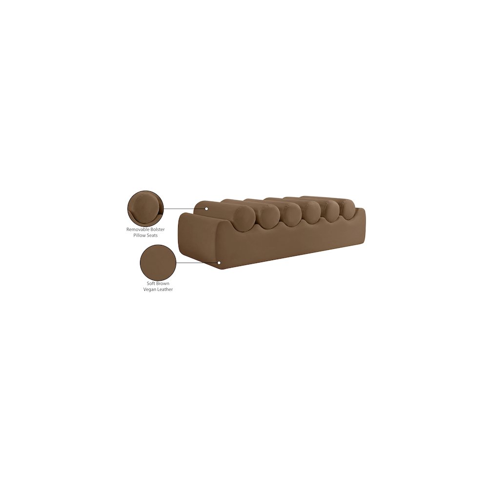 Rumble Brown Vegan Leather Bench
