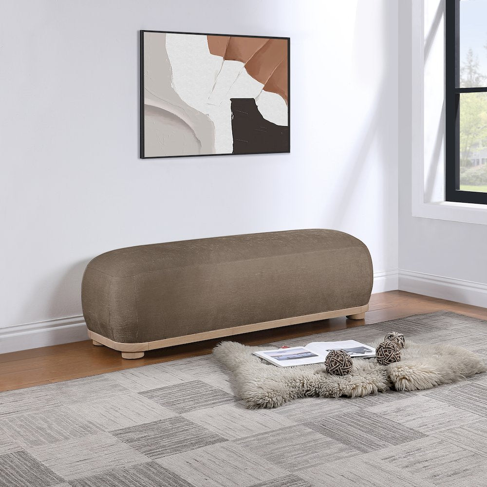 Calum Brown Chenille Fabric Bench