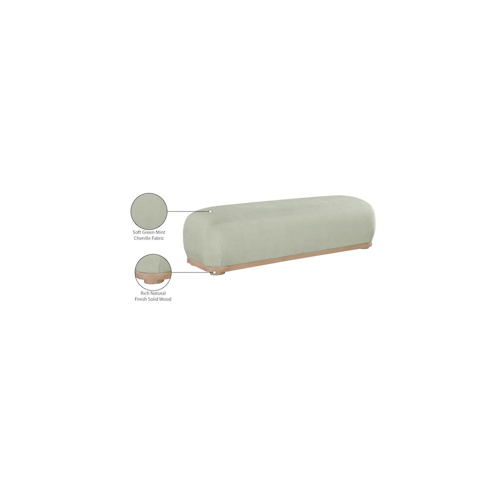 Calum Mint Chenille Fabric Bench