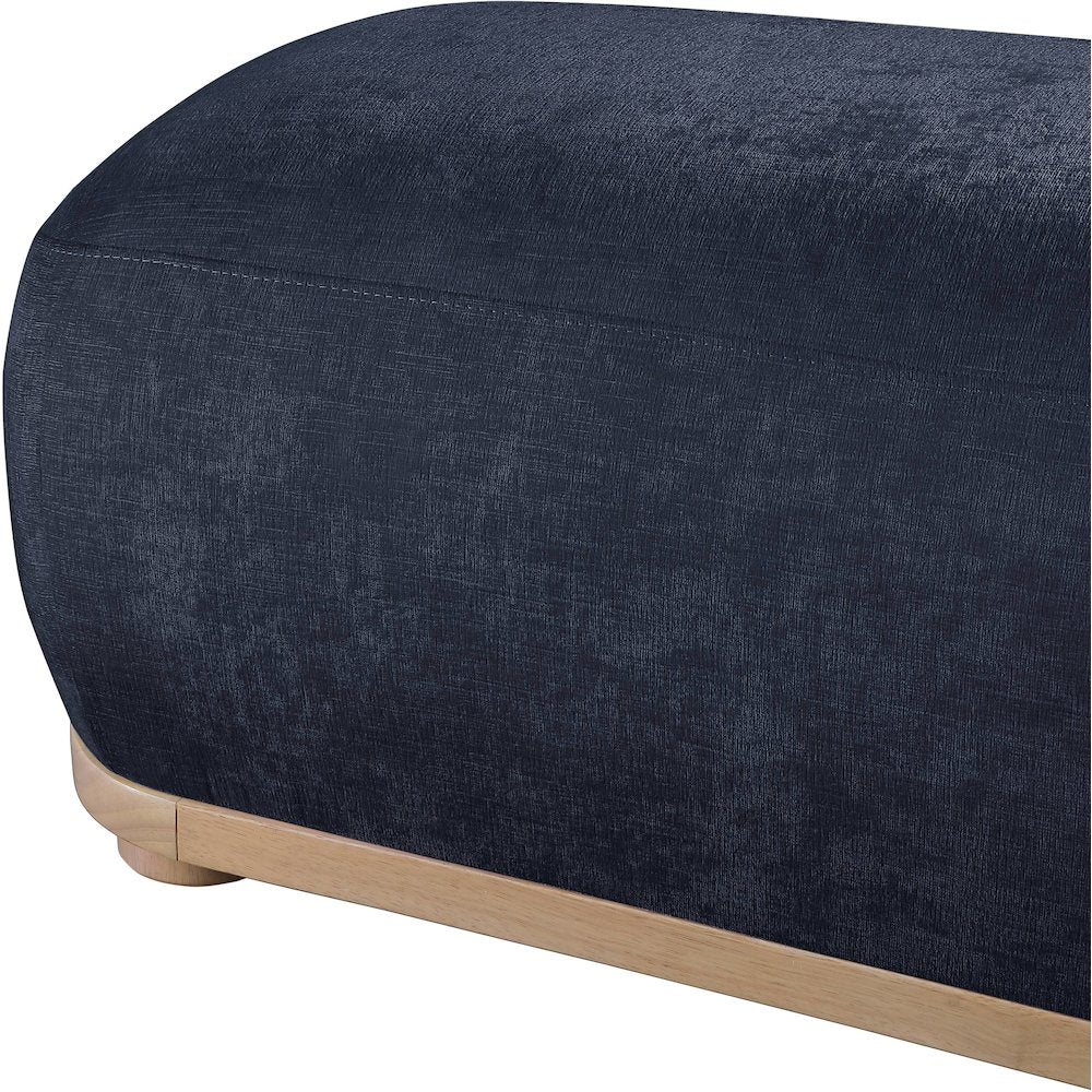 Calum Navy Chenille Fabric Bench