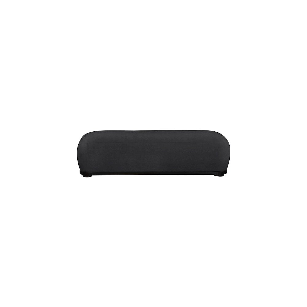 Calum Black Chenille Fabric Bench