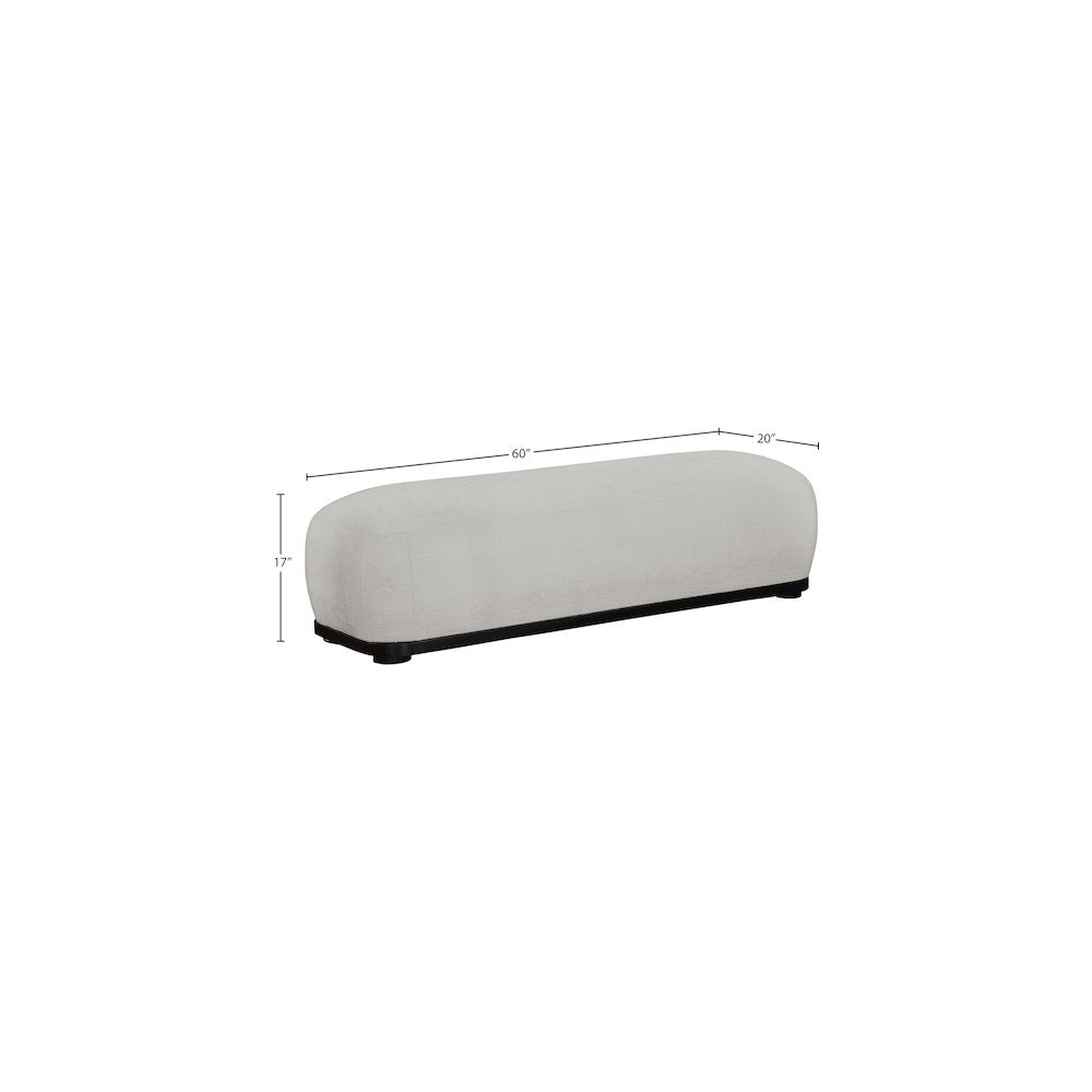 Calum Grey Chenille Fabric Bench