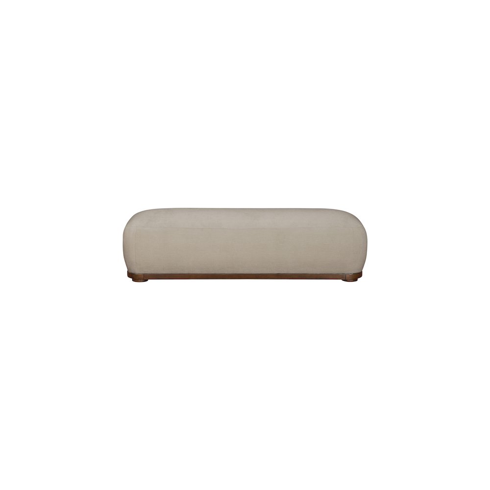 Calum Beige Chenille Fabric Bench
