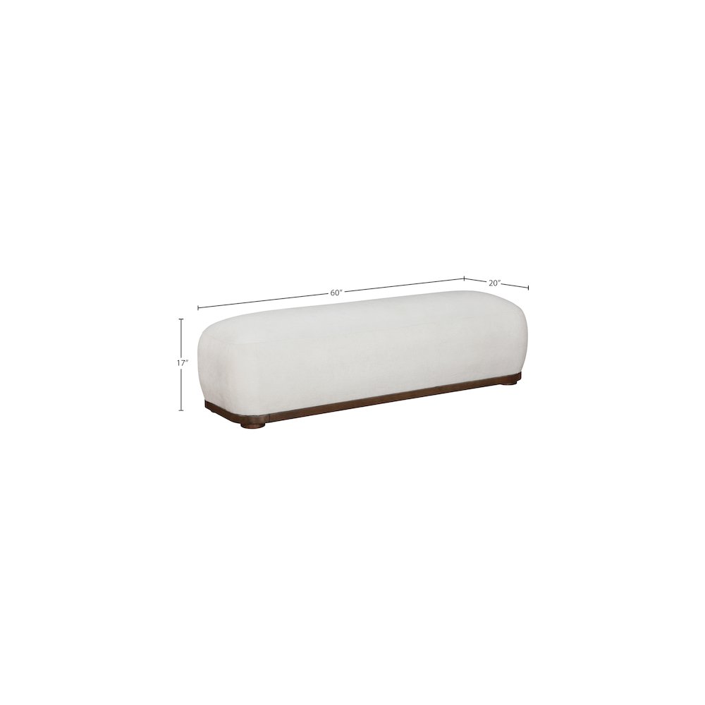 Calum Cream Chenille Fabric Bench
