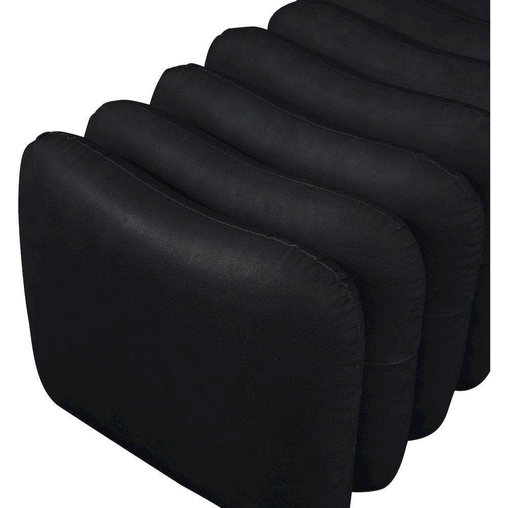 Atticus Black Vegan Leather Bench