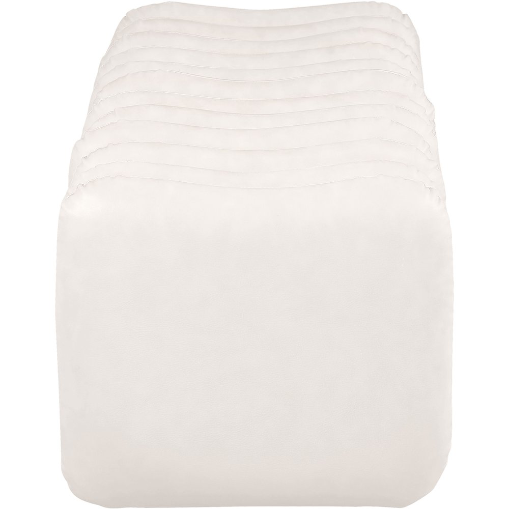 Atticus Cream Vegan Leather Bench