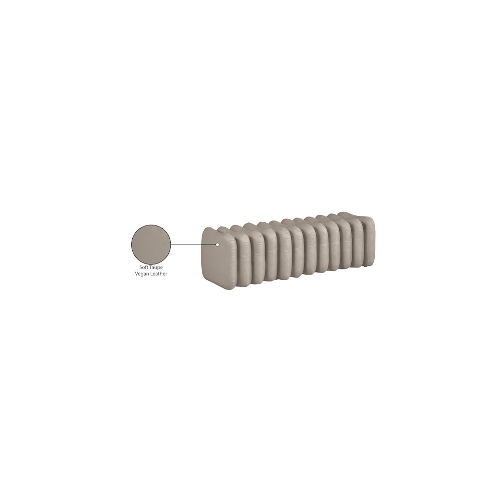 Atticus Taupe Vegan Leather Bench