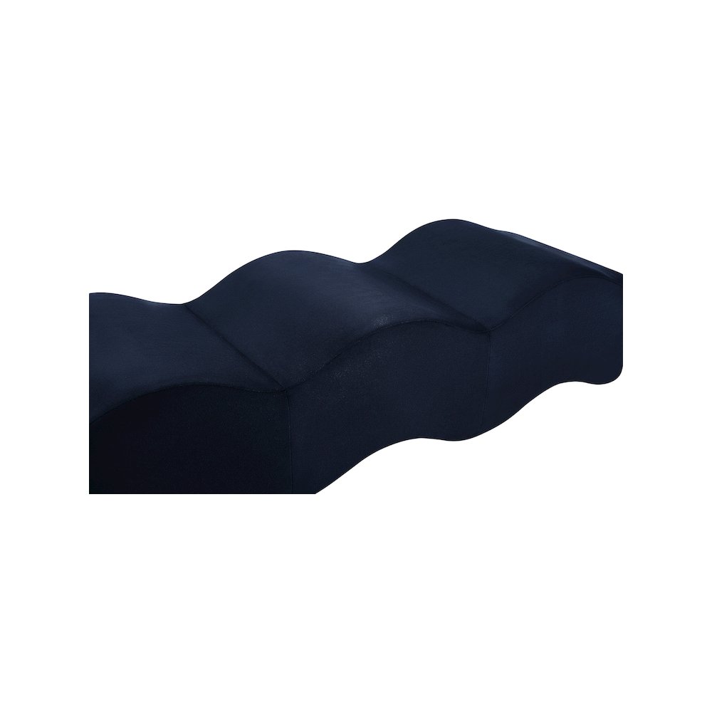 Wave Navy Velvet Bench
