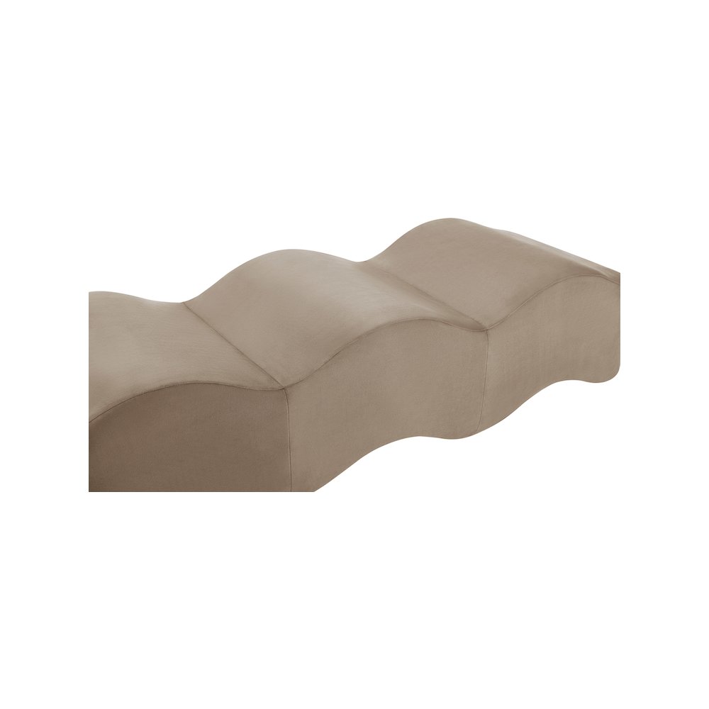 Wave Taupe Velvet Bench