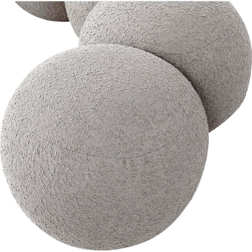 Apollo Taupe Boucle Fabric Bench
