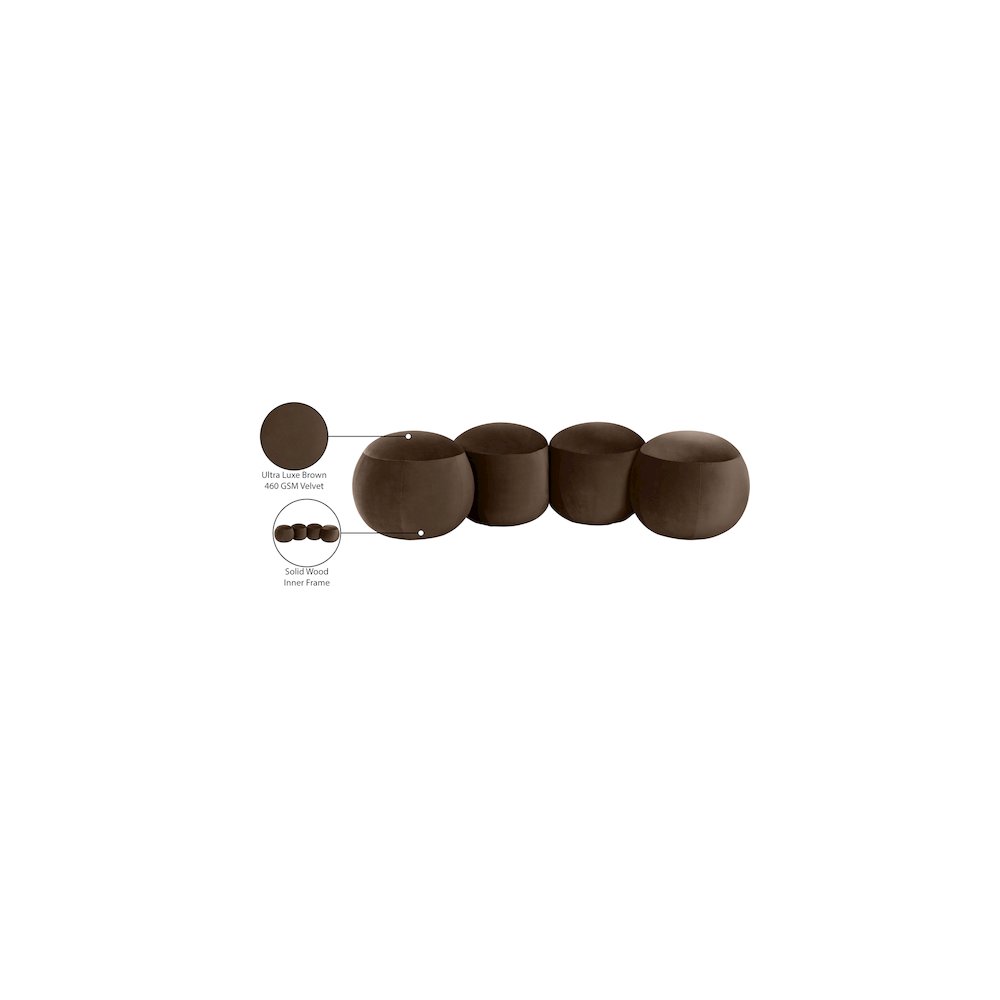 Apollo Brown Velvet Bench