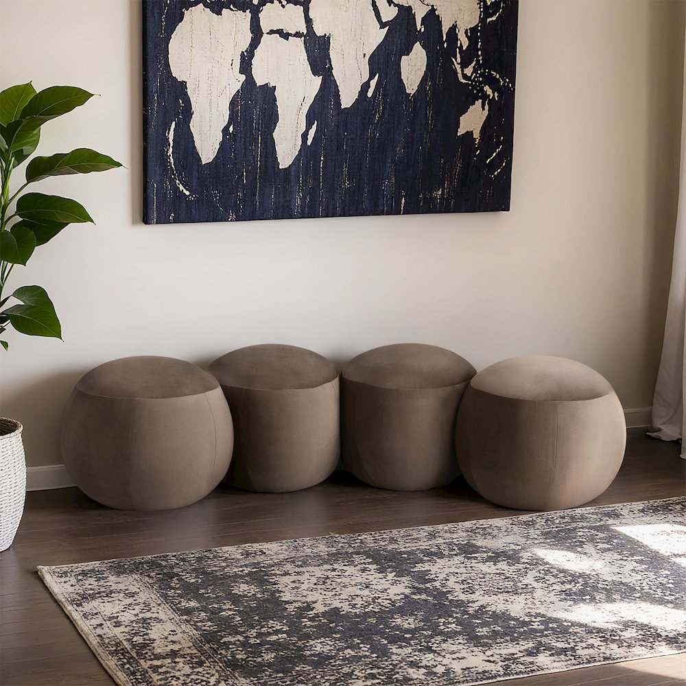 Apollo Taupe Velvet Bench