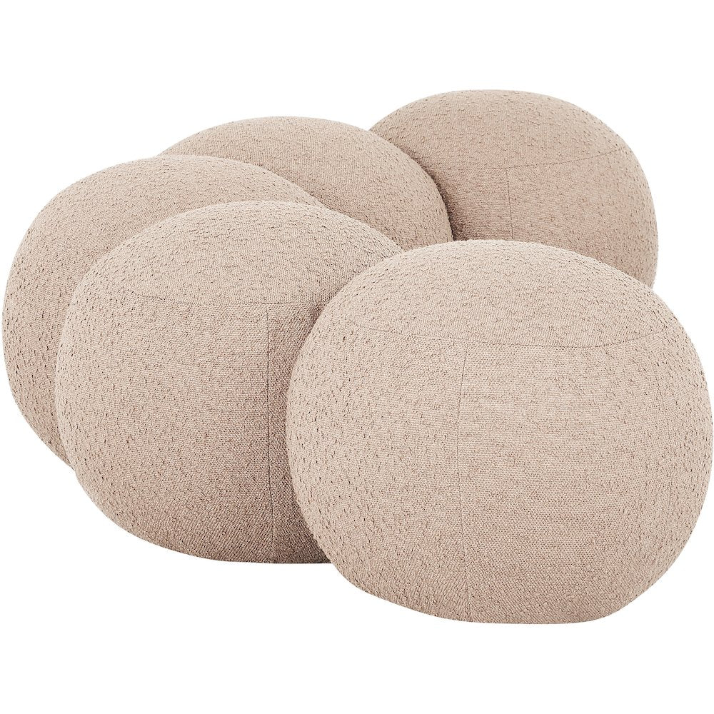 Apollo Beige Boucle Fabric Bench