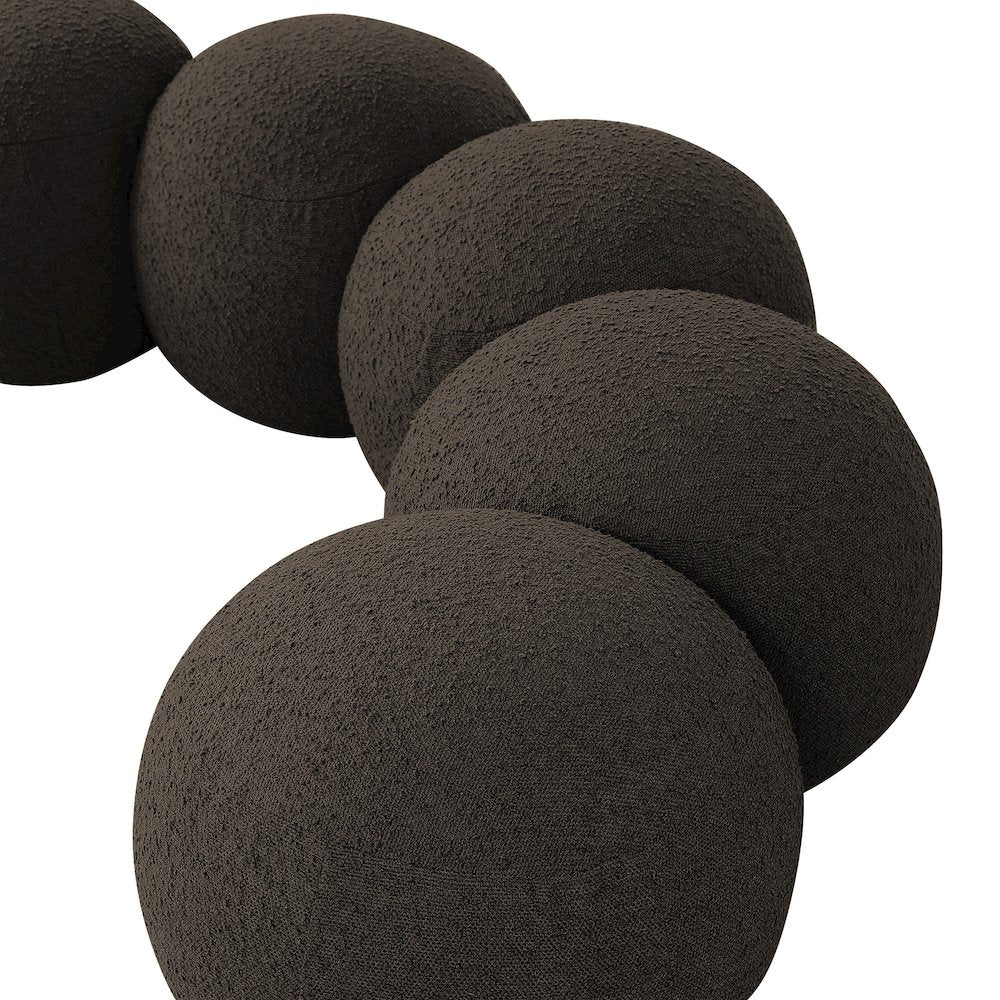 Apollo Brown Boucle Fabric Bench