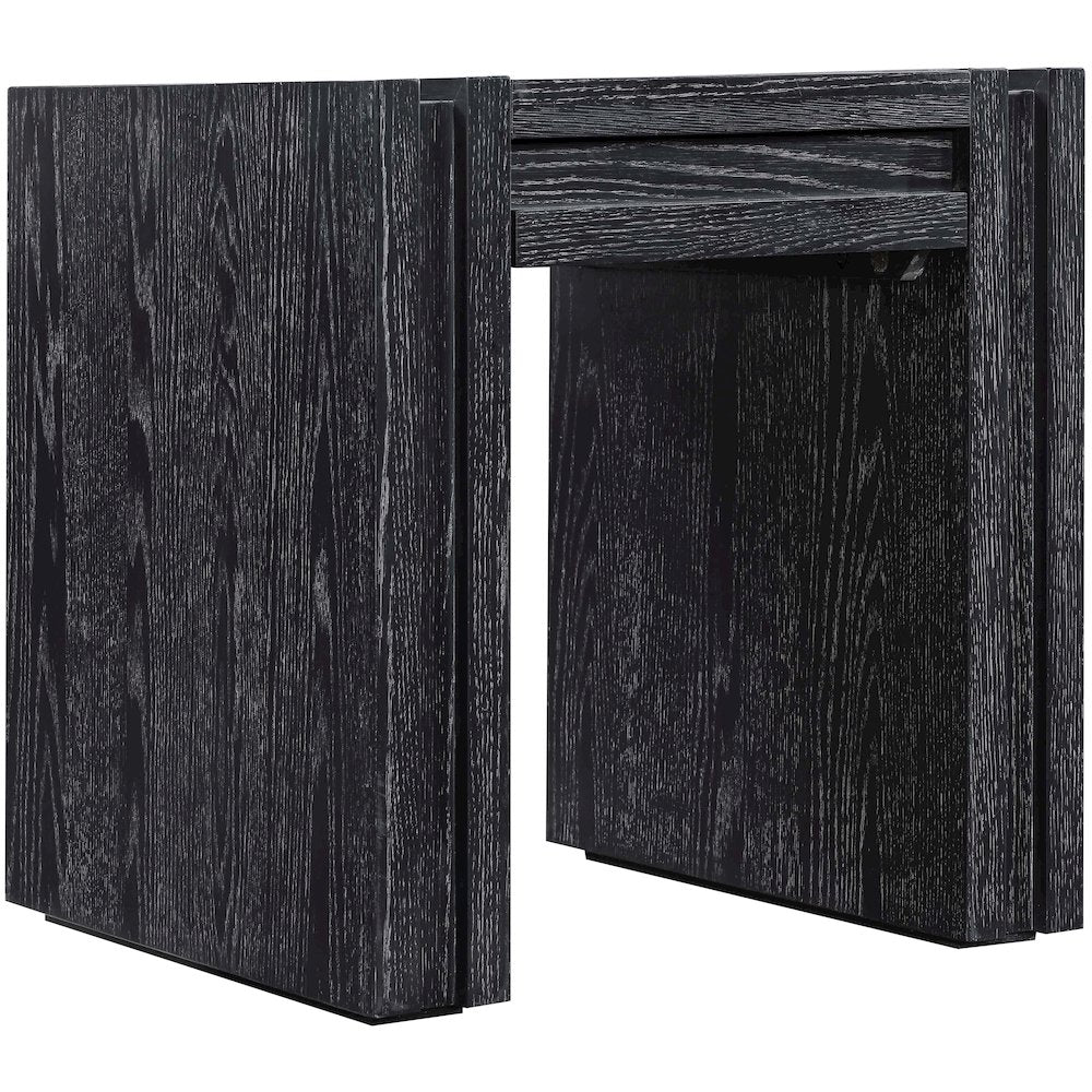 Stanton Black Oak Veneer And Solid Wood End Table