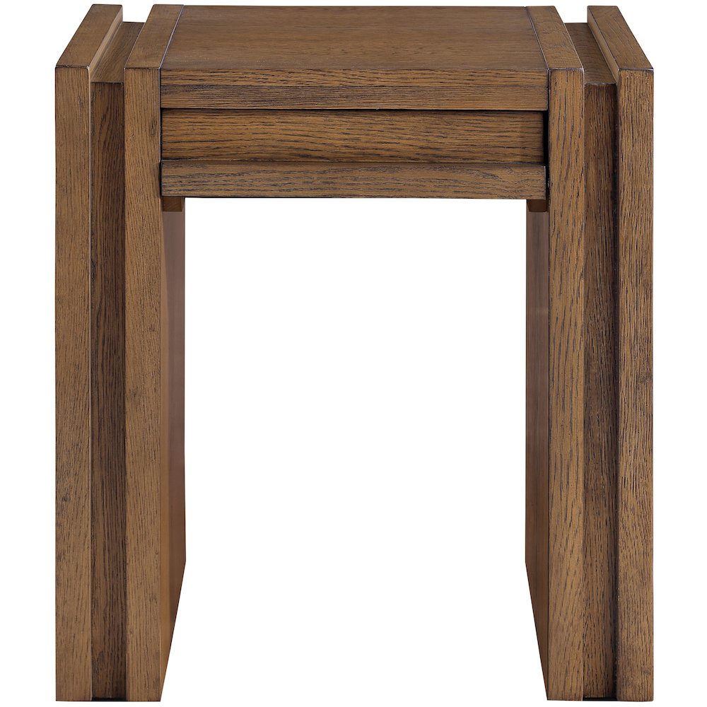 Stanton Brown Oak Veneer And Solid Wood End Table