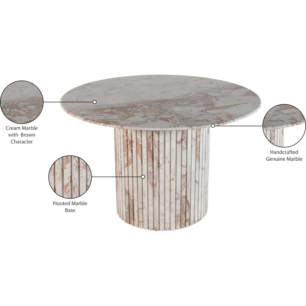 Genoa 48" Cream Marble Dining Table