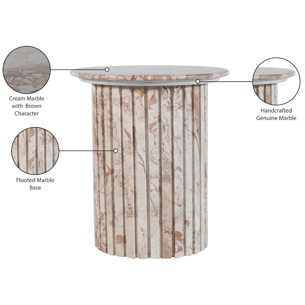 Genoa Cream Marble End Table