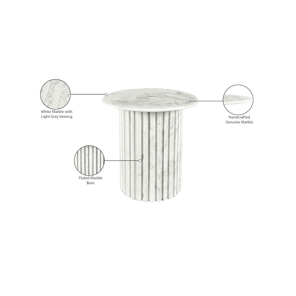 Genoa White End Table