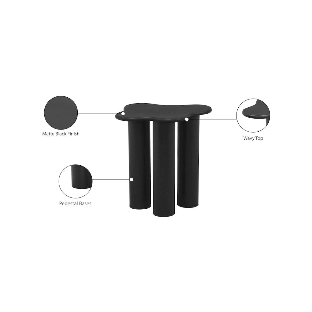 Romaine Black End Table