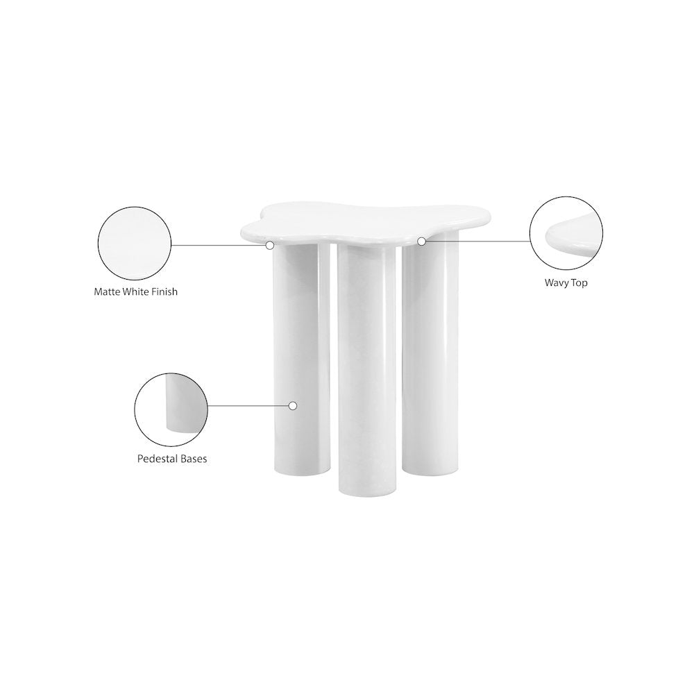 Romaine White End Table