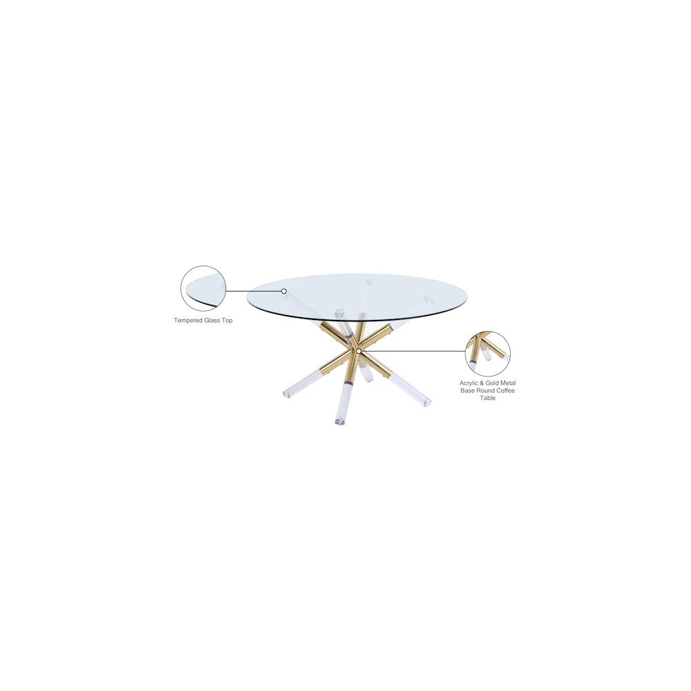 Mercury Acrylic/Gold Coffee Table