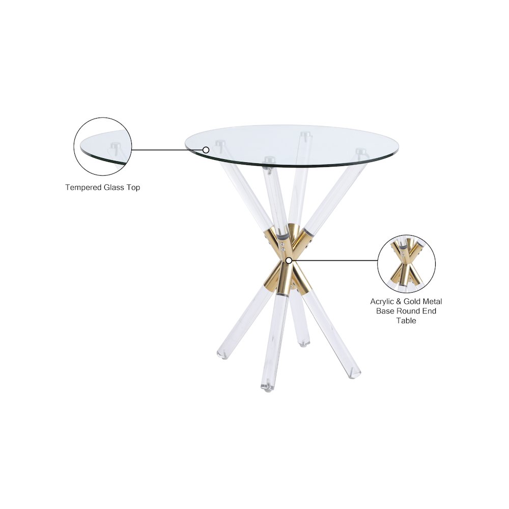 Mercury Acrylic/Gold End Table