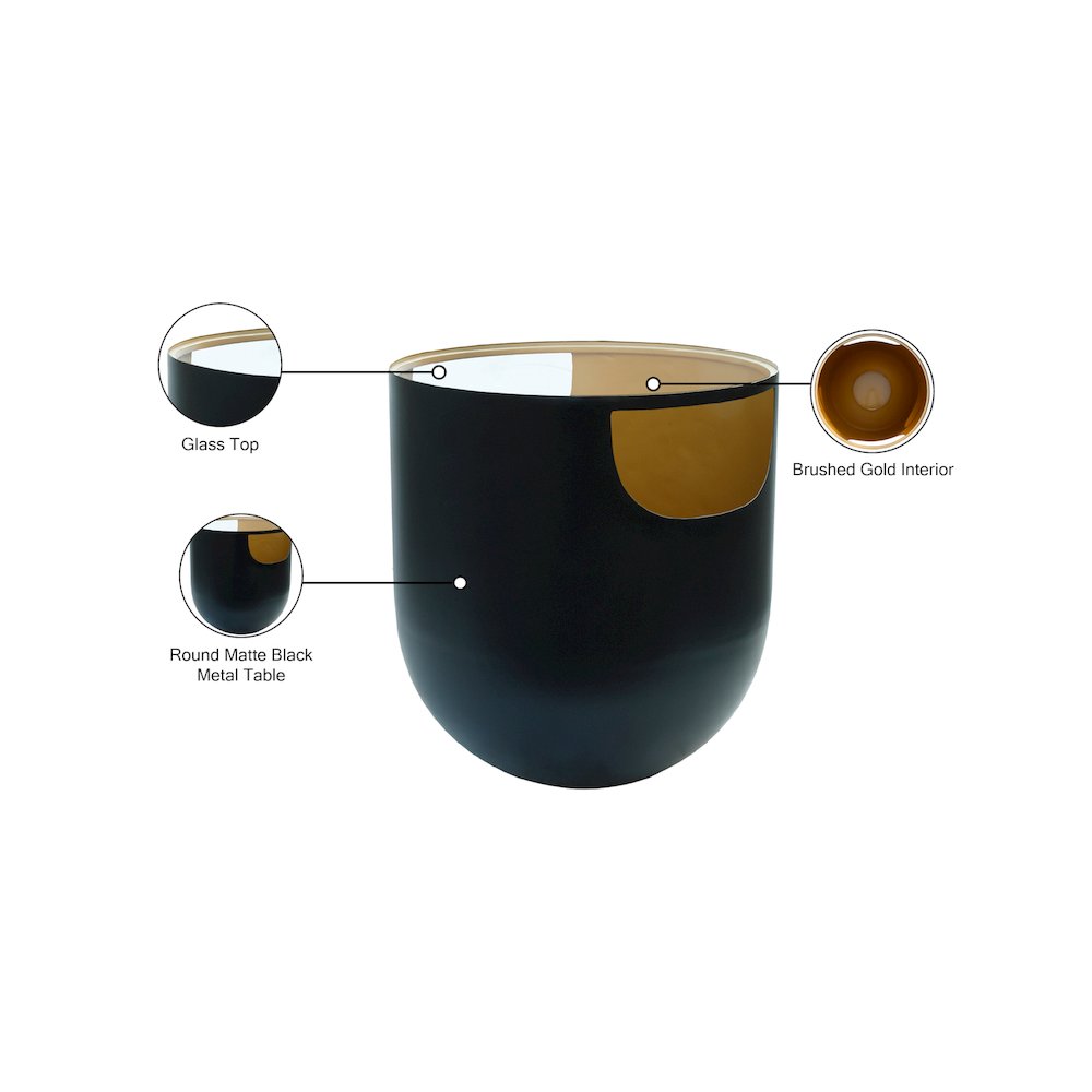 Doma Black / Gold End Table