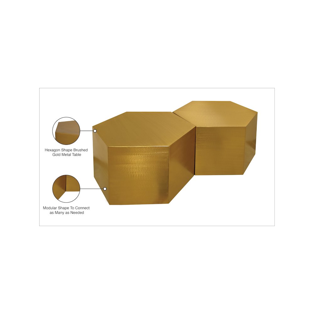 Hexagon Brushed Gold Coffee Table