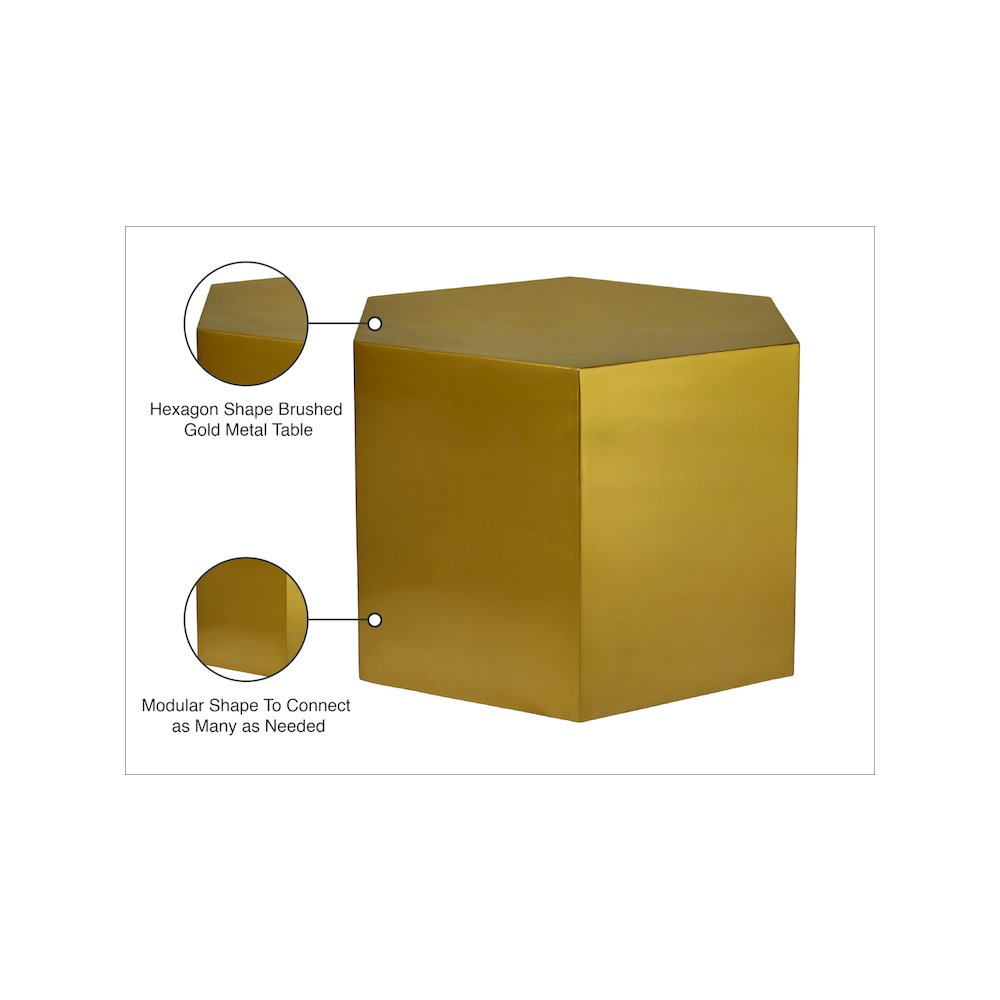 Hexagon Brushed Gold Coffee Table