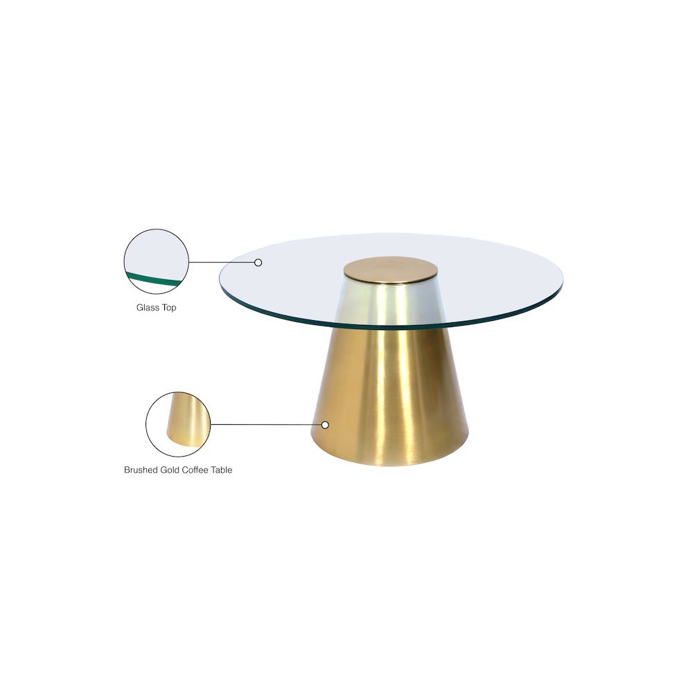 Glassimo Brushed Gold Coffee Table