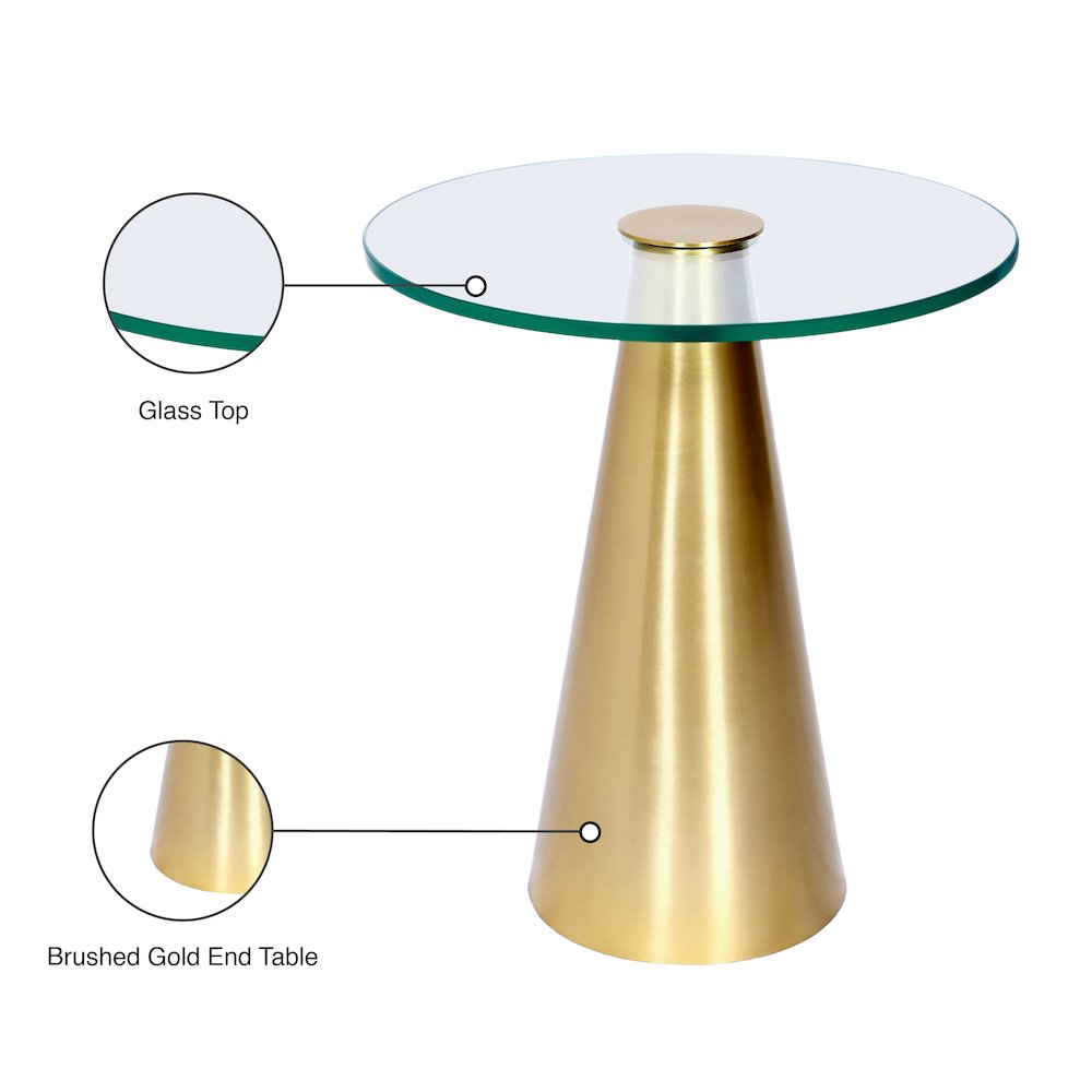 Glassimo Brushed Gold End Table