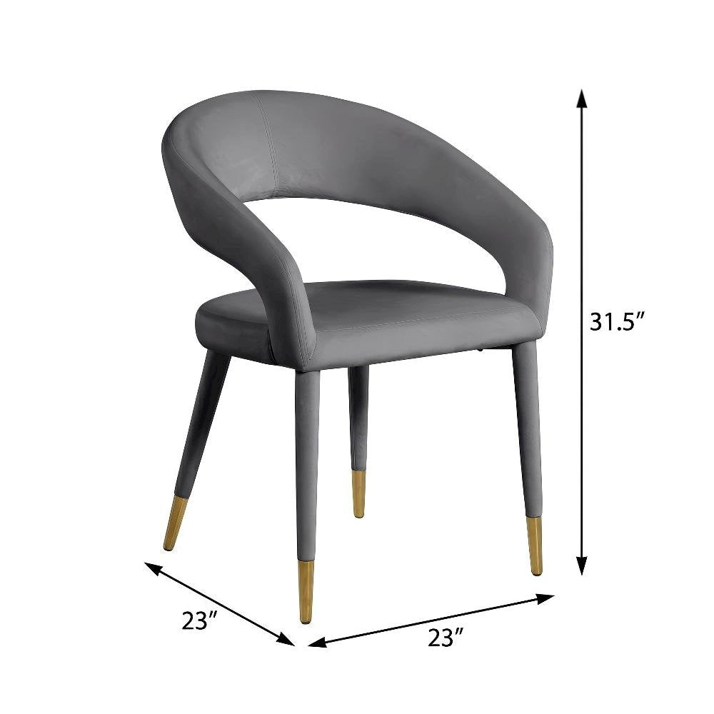Gold Velvet Dining Chair with Armrest and Contemporary Design SKU