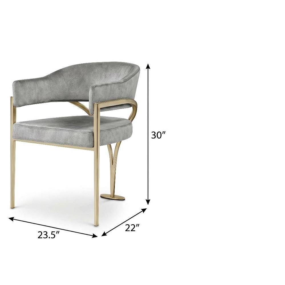 Gold Velvet Dining Chairs Set of 2 with Armrests and Contemporary Design