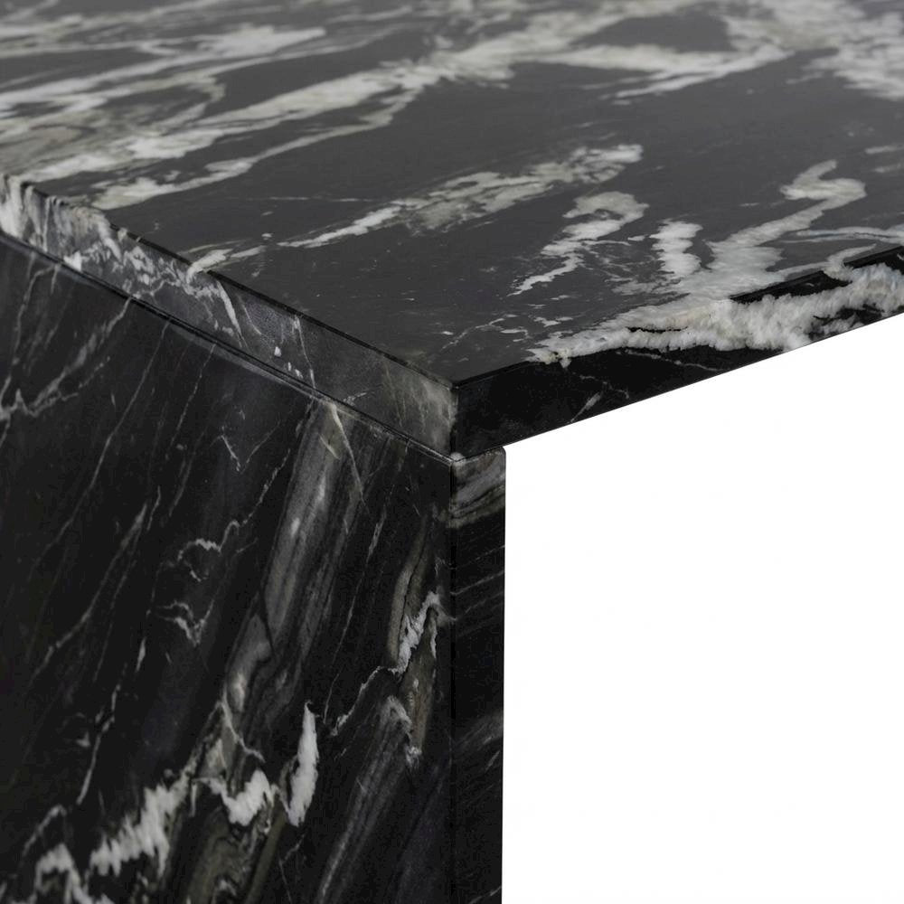 Black Marble Coffee Table with Contemporary Style, Durable Construction