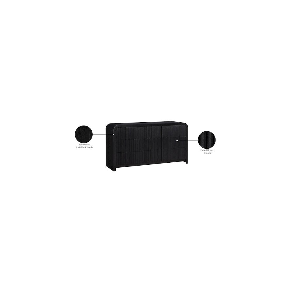 Fluted Black Dresser