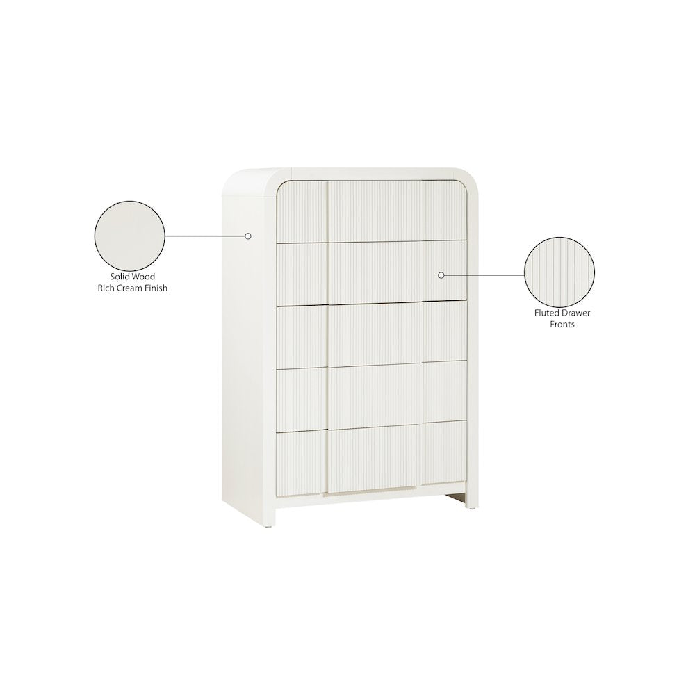Fluted Cream Chest