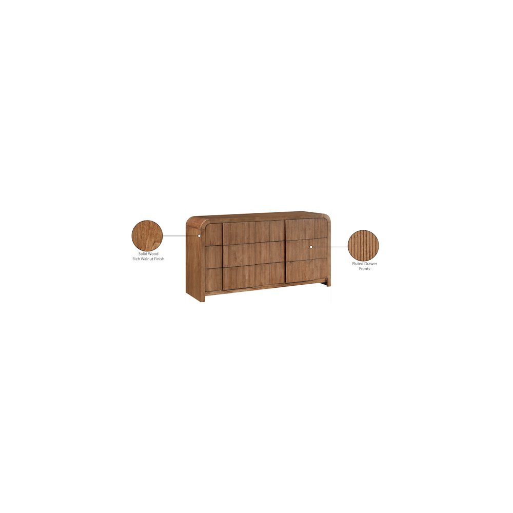 Fluted Walnut Dresser