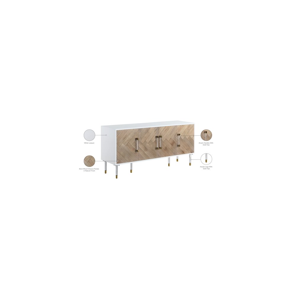 Jive White Lacquer Sideboard/Buffet