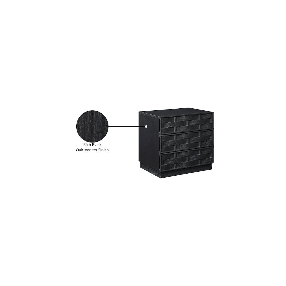 Weave Black Night Stand