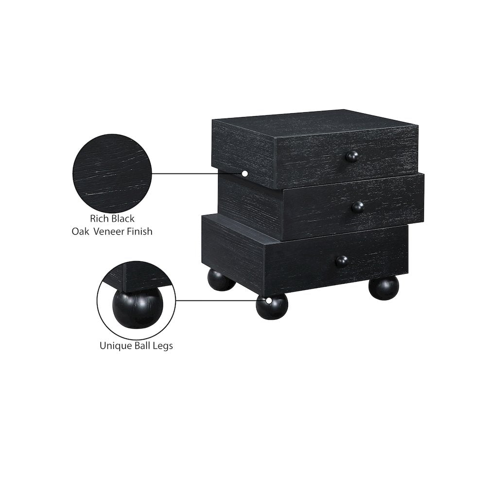 Askew Black Night Stand