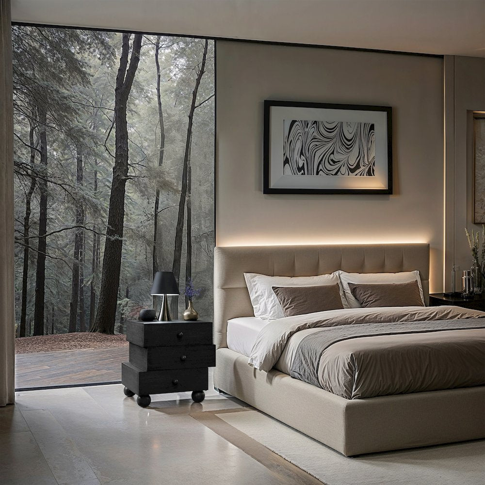 Askew Black Night Stand