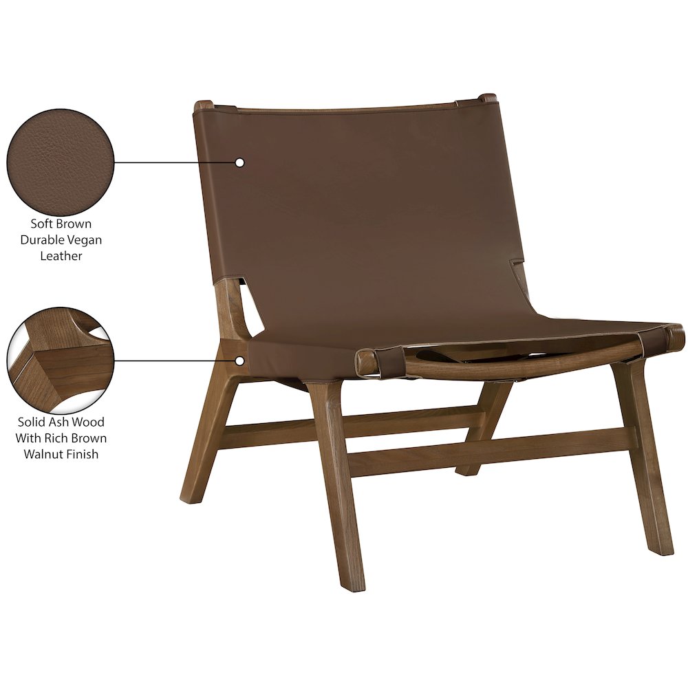 Rawlins Brown Vegan Leather Upholstered Accent Chair