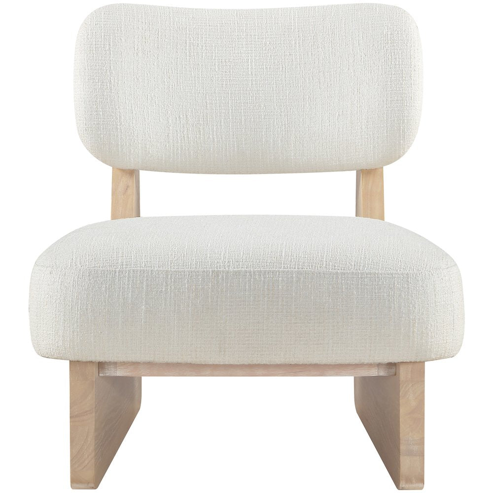 Vetra Cream Linen Textured Fabric Upholstered Accent Chair