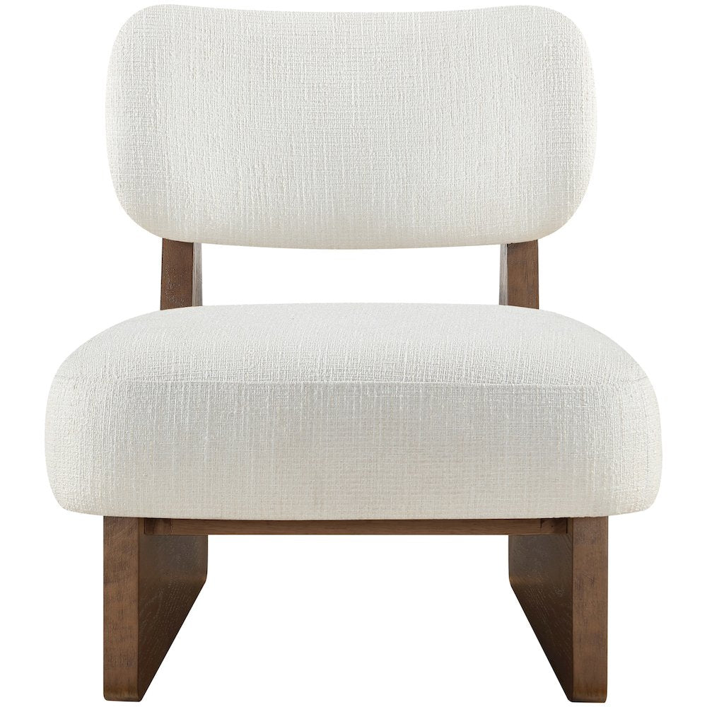 Vetra Cream Linen Textured Fabric Upholstered Accent Chair