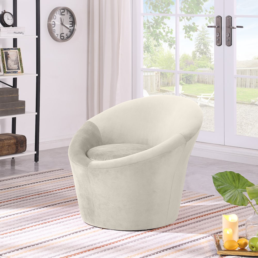 Tristan Cream Velvet Accent Chair