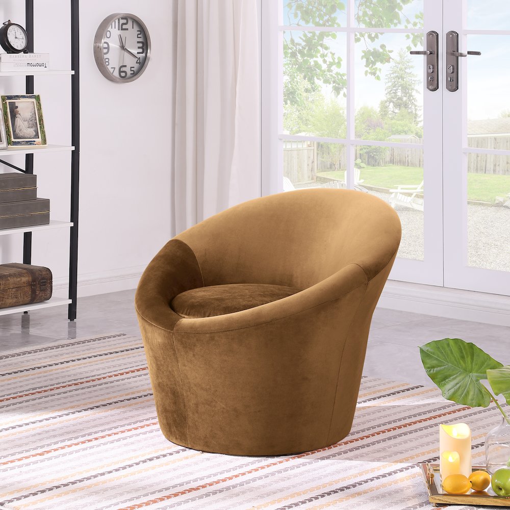 Tristan Saddle Velvet Accent Chair